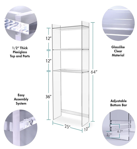 Over the toilet storage shelf - Prismatic Furnishings