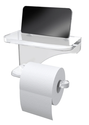 Toilet paper holder with shelf - Prismatic Furnishings