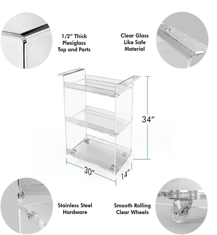 Luxury bar cart - Prismatic Furnishings